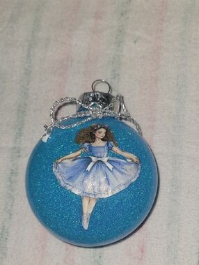 Blue Glitter Ballerina  Ornament